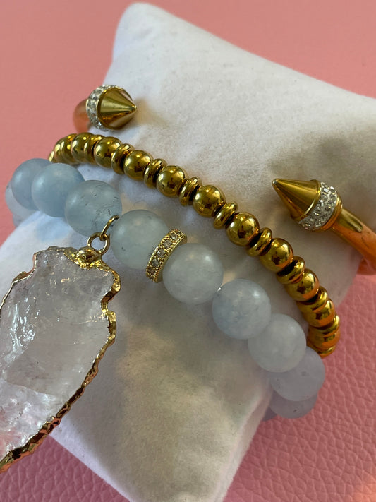 Stay Sharp Natural Stone Bracelet Set