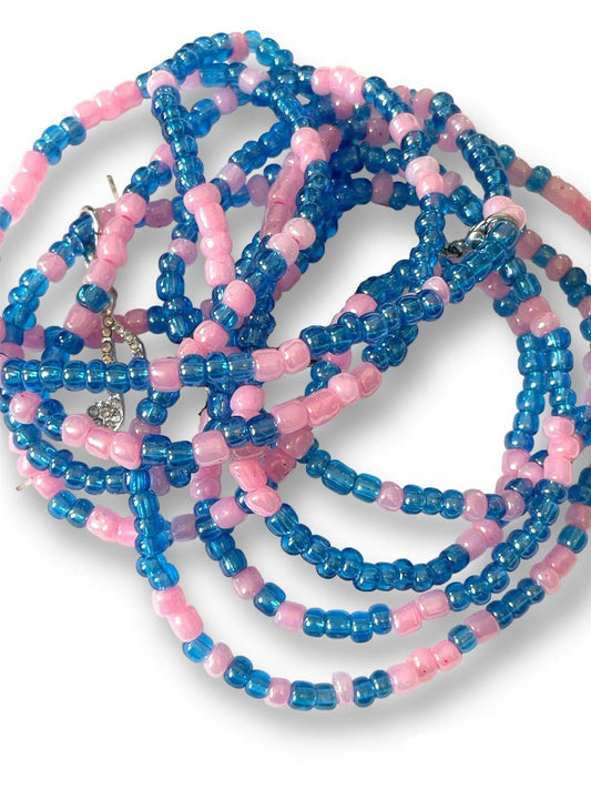 Waist Bead Blue and Pink