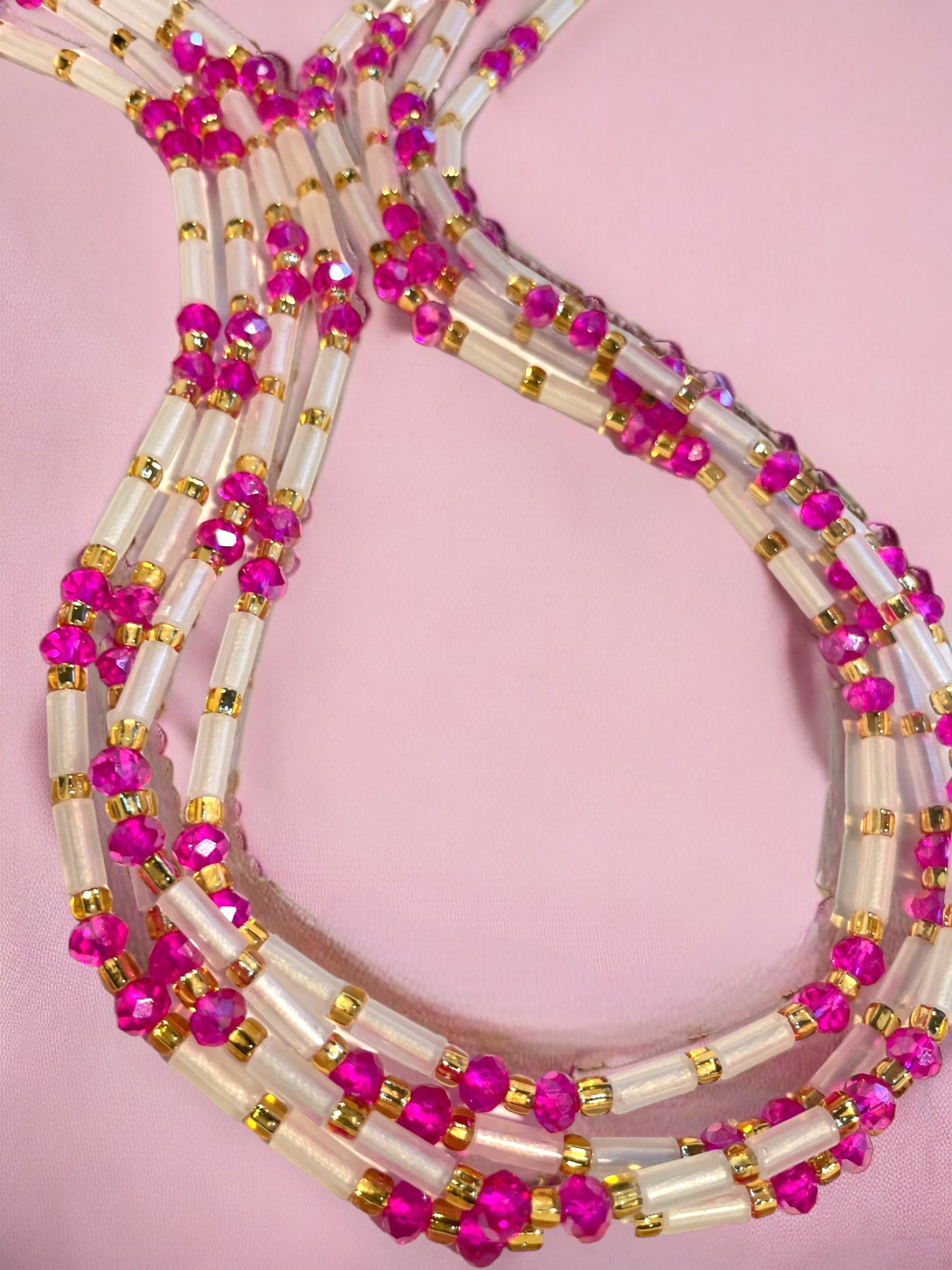 Single strand waist bead - Pink