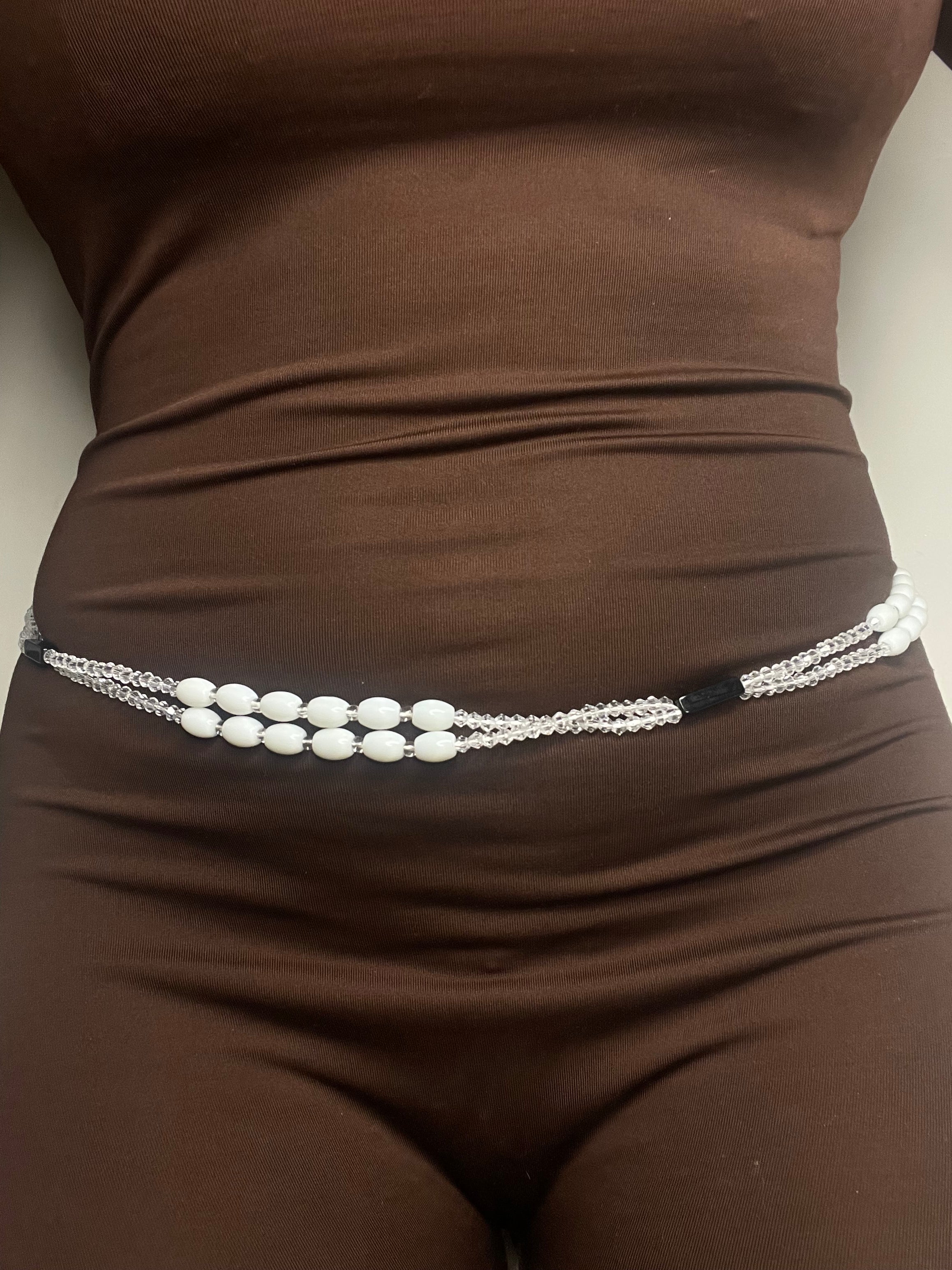 Single Strand Waist Bead - White