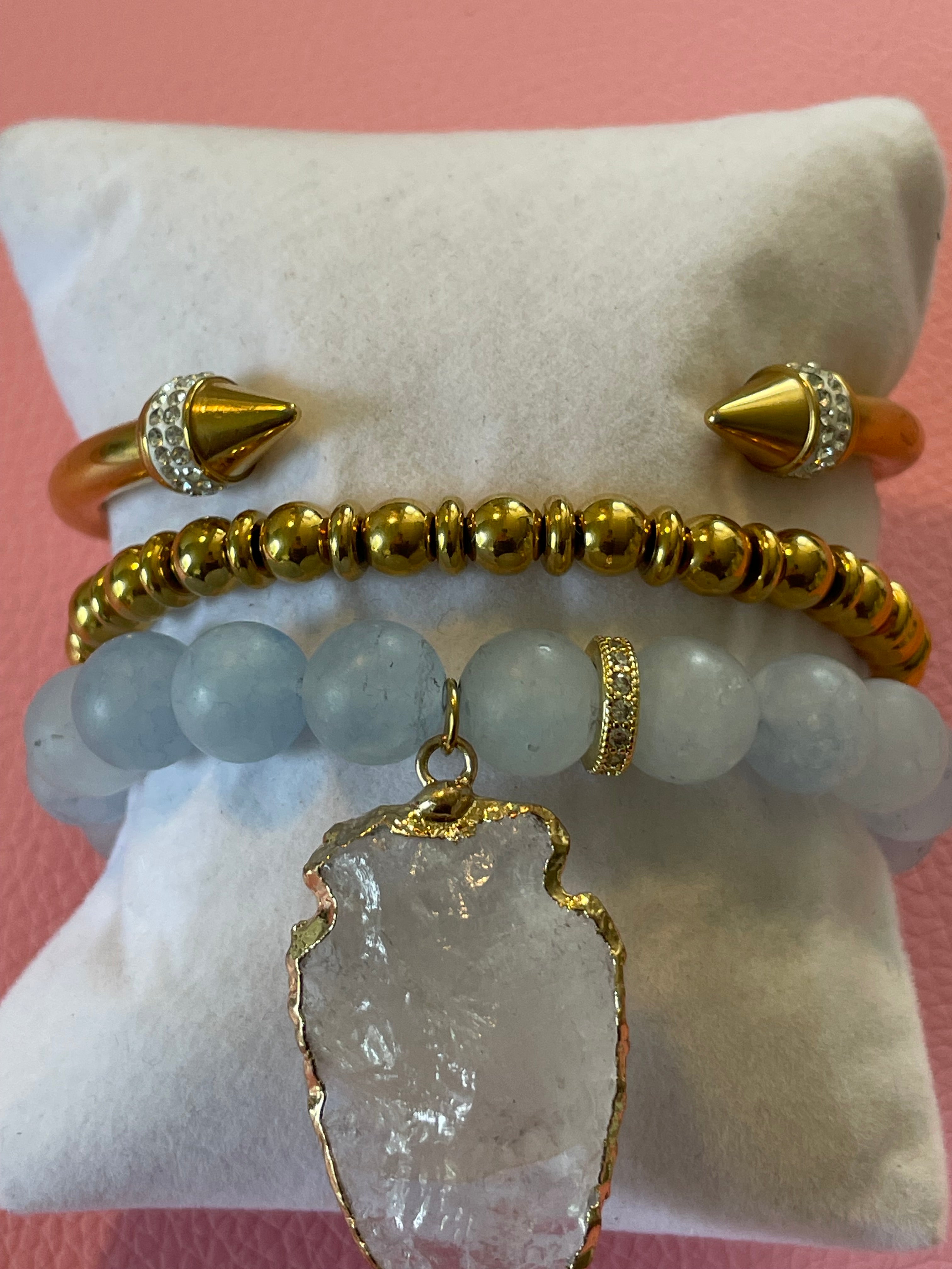 Stay Sharp Natural Stone Bracelet Set