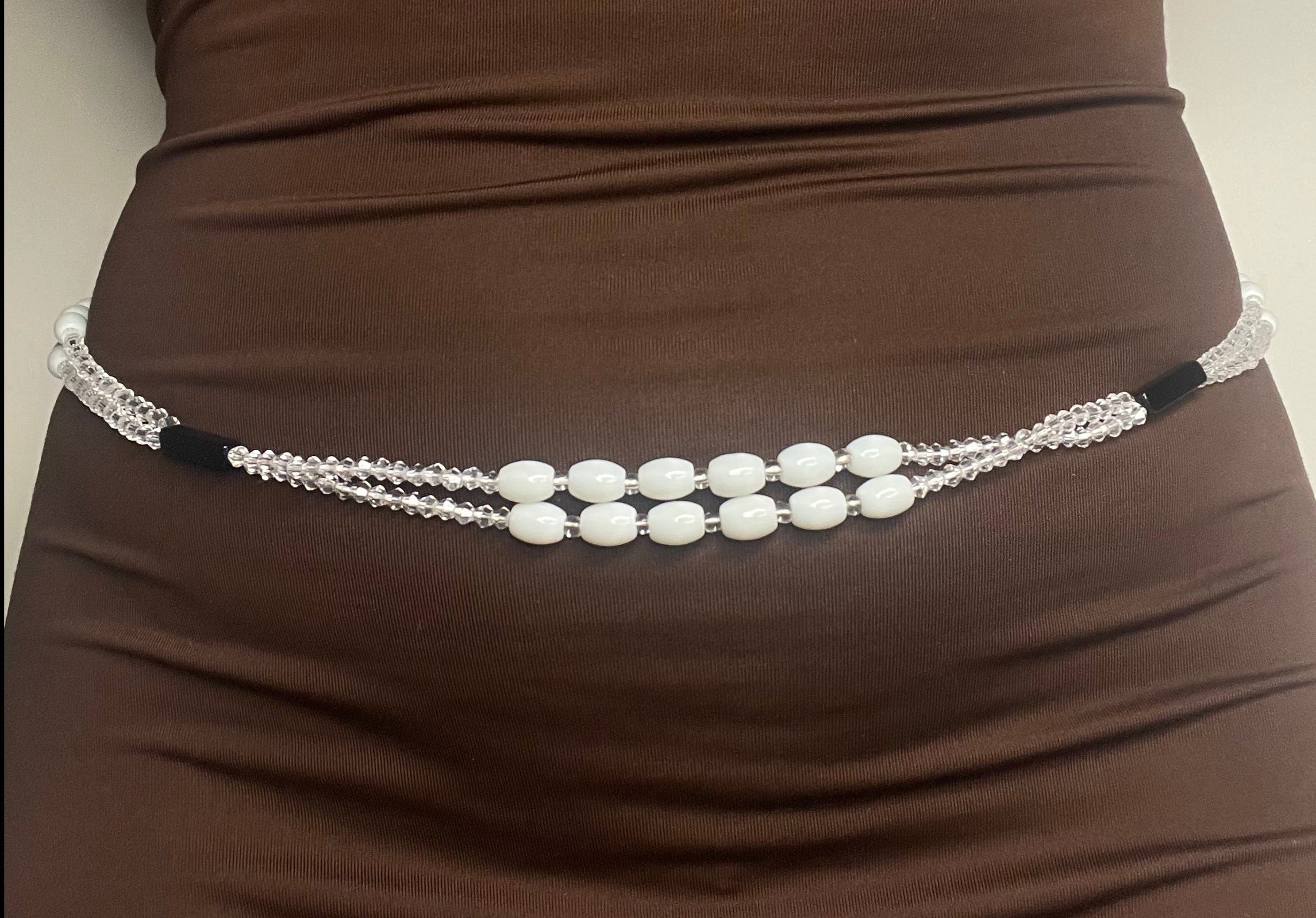 Single Strand Waist Bead - White