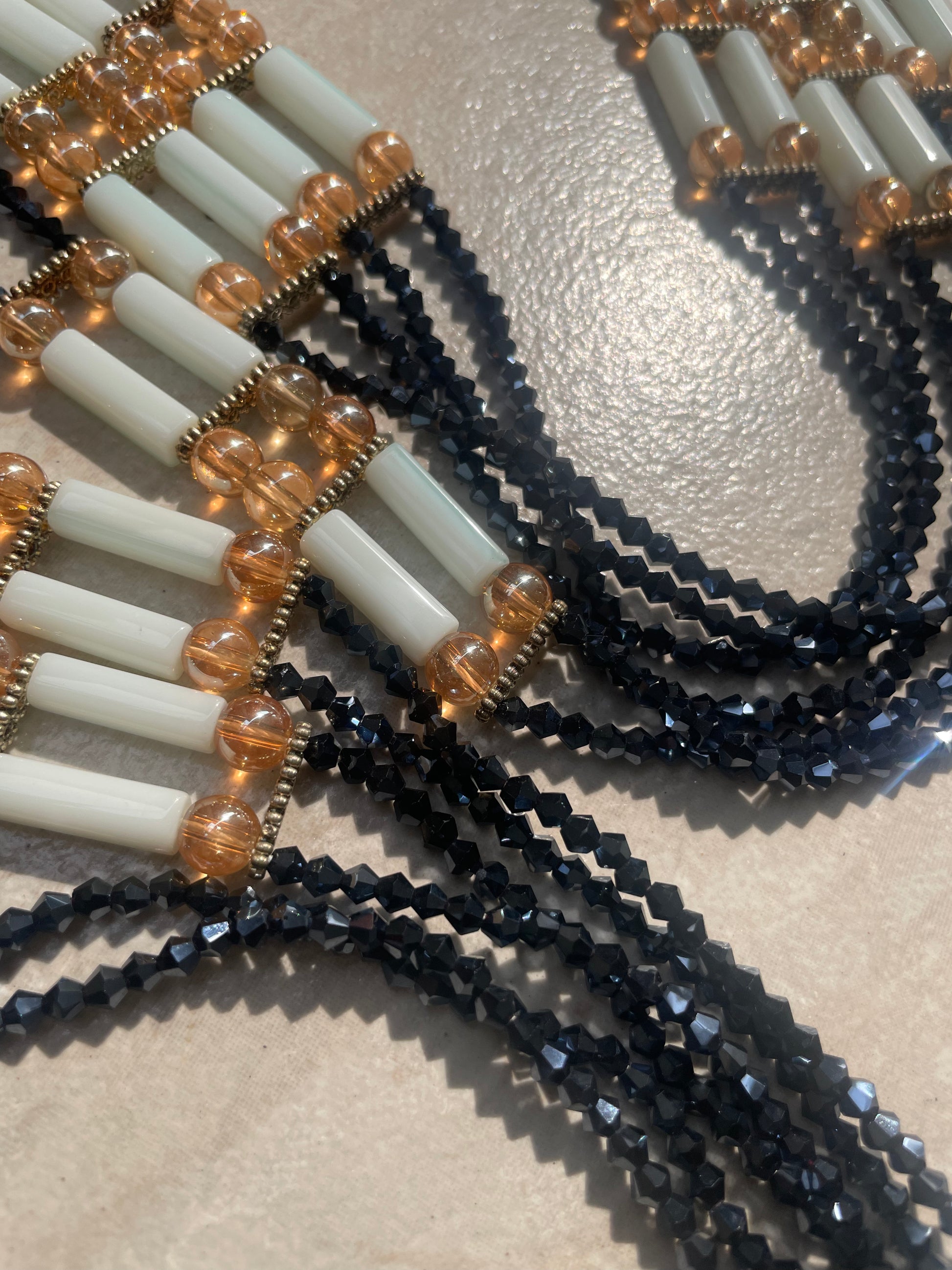 Double Strand Waist Bead - Black