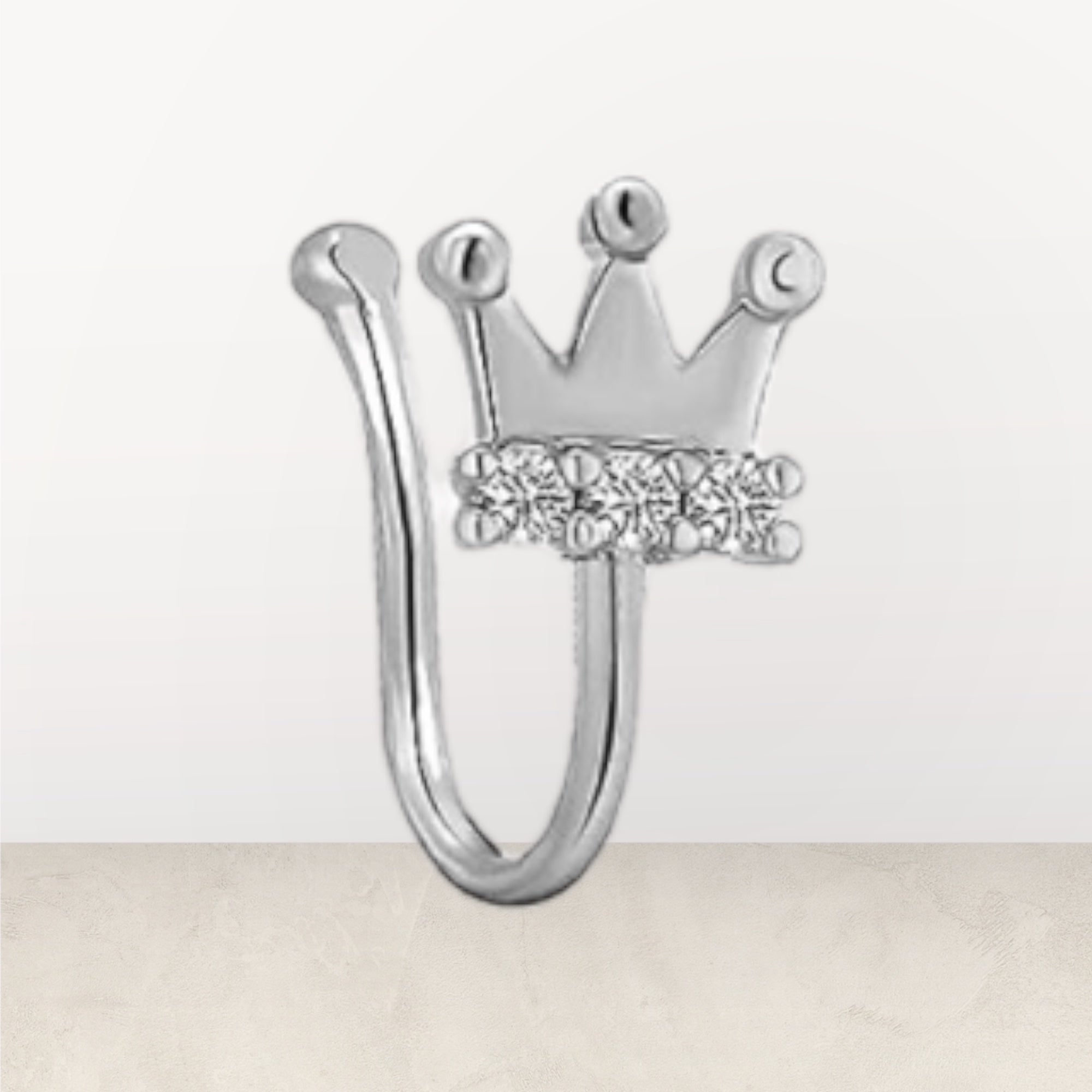 Crown Nose Cuff - Silver