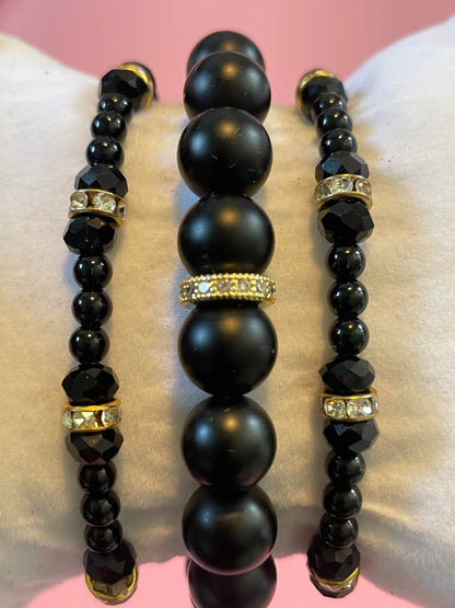 Luxe Onyx Bracelet Set