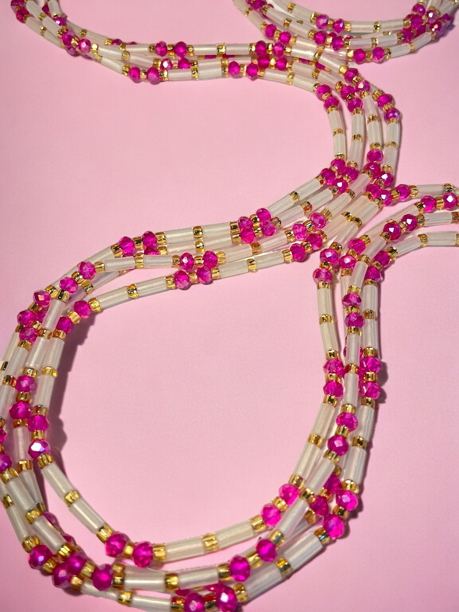 Single strand waist bead - Pink