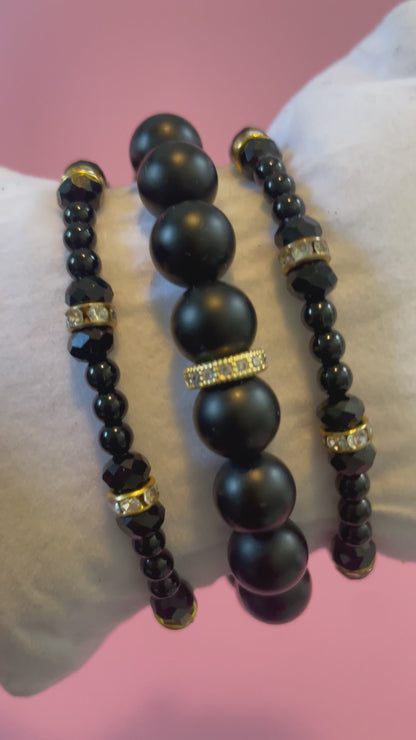 Luxe Onyx Bracelet Set